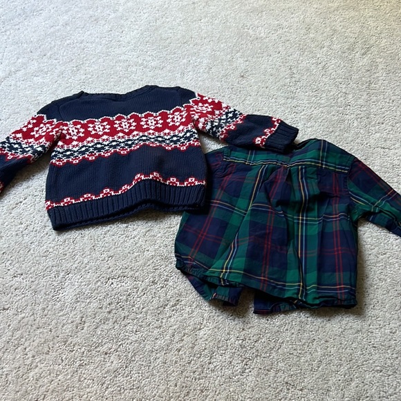 Janie and Jack sweater and button up winter bundle size 6-12 months - Picture 3 of 3